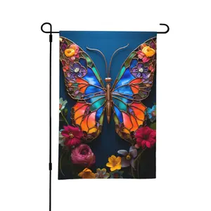 Butterfly Pattern Double Sided Garden Flag, 1 Count Colorful Garden Flag, Outdoor Decor, Yard Decor, Garden Decor, Lawn Decor