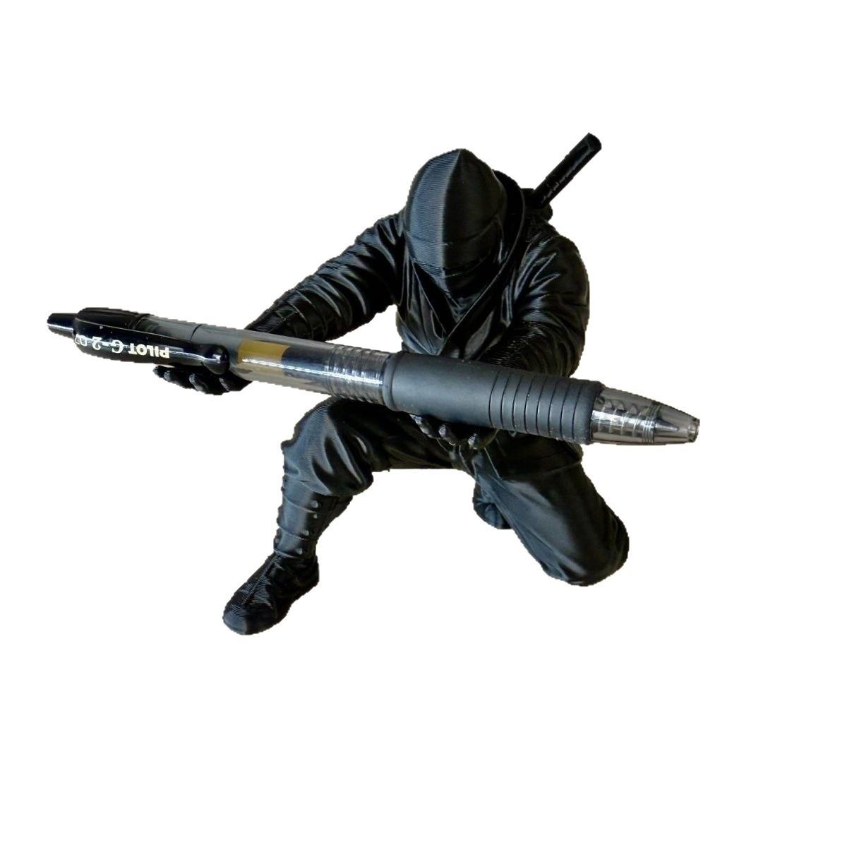 3D Printed Samurai Pen Holder Desk Organizer, Holds Pens Pencils, Dark Ninja Style, Creative Gift for Boyfriend Colleague Friend, Desk Accessories