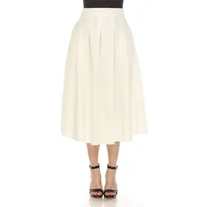 Women's Flared Tweed Skirt White Medium -White Mark