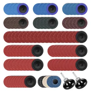 108Pcs 2 Inch Sanding Discs Set with 1/4 Inch Holder, Quick Change Steady Die Grinder Accessories for Grind Polish Burr Finish Rust Paint Removal