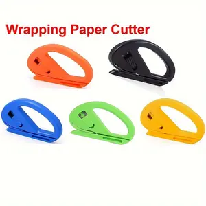 1pc Wrapping Paper Cutter, Christmas And Birthday Gift Wrapping Cutting Tool, Gift Wrap Cutter, Creative Kraft Craft Paper Roll Sliding Line Cut Trimmer For Xmas Gift,  Safer And Easier Cutting