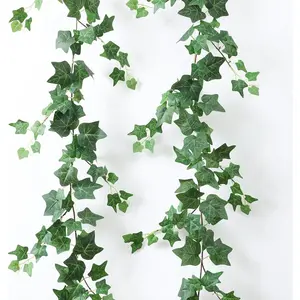 2 Strands Artificial Vines Ivy 79" Fake Vine with Silk Green Leaves Faux Plants Greenery Decoration for Outdoors Party Wedding Indoor Mantle Bedroom Home Decor (Ivy)