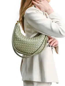 B2354 Women's Hand-woven Underarm Crescent Bag 2025 New Shoulder Commuting Versatile Handbag