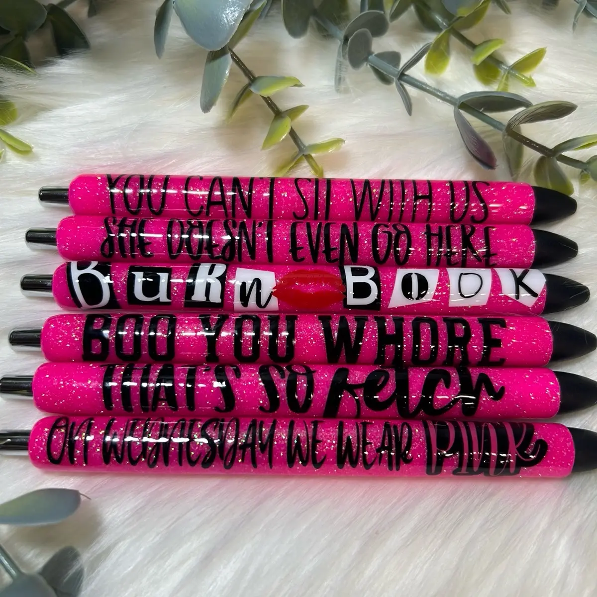 Burn Book Resin Pen - Customizable Inkjoy Retractable Gel Pen, Medium Point (0.7) - Black Ink