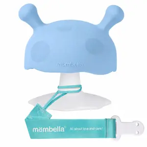 Mombella Mimi Mushroom Silicone Soothe Teether Toy With Heart Shaped For 3 Months Baby With A Free Clip