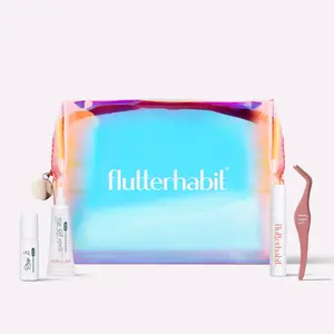 FlutterHabit Mini Travel Set - Includes Adhesive, Primer, Removal Spray, Applicator, Travel Bag