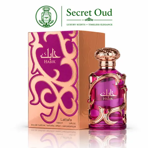 Lattafa Habik Women's Eau de Parfum (EDP) Natural Spray, 100ml (3.4 fl oz) - Vanilla Roses EDP Fragrance, Soft Elegant Fragrance, Beauty Products, Ideal Gifts for Women