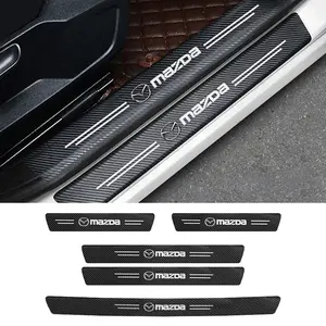 Car Door Sill Scuff Plate Anti-scratch Sticker Protector Strip For Mazda 2 3 6 5 Demio CX3 CX4 CX5 CX-4 CX-5 CX7 CX30 MX3 MX5 MS Speed Axela Atenza Accessories Car Accessory