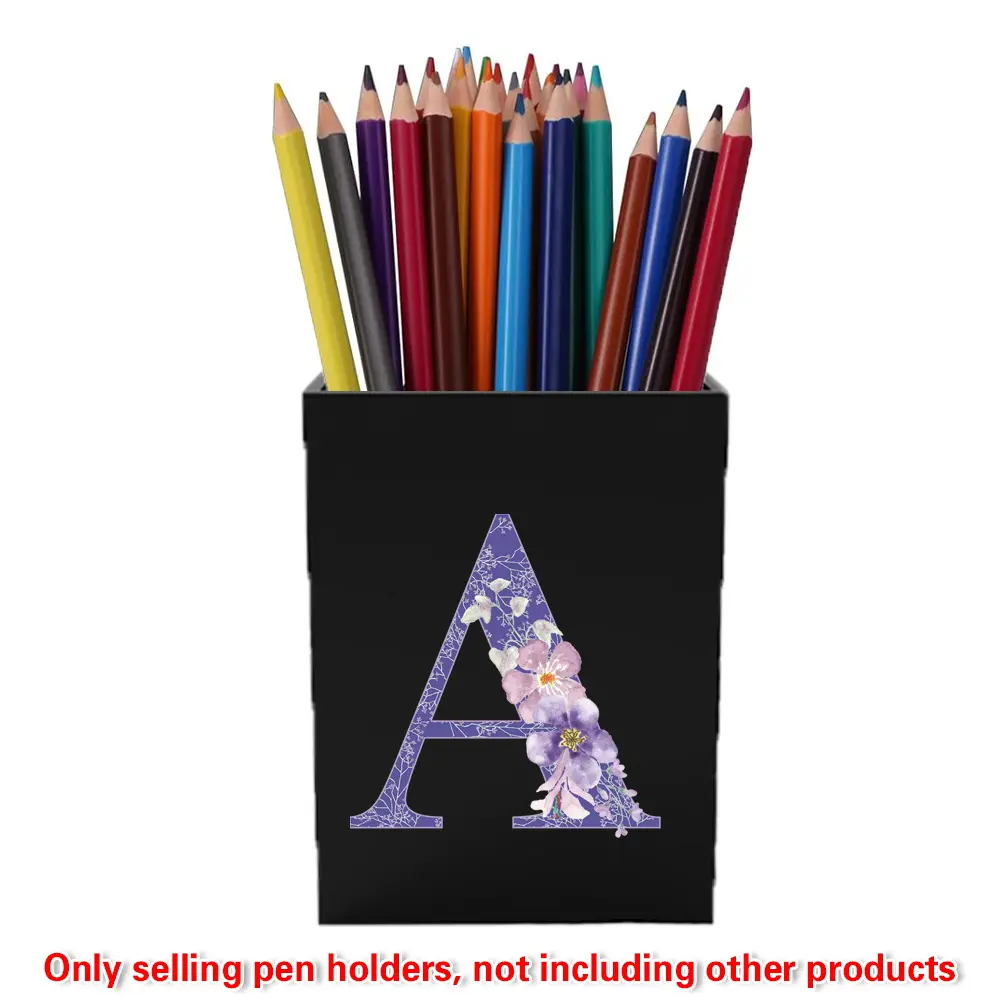 Acrylic Pencil Holder, Marker Pen Holder, Makeup Brush Organizer, Desktop Storage Container, Cosmetic Case, Office & School Supplies, Floral Design, Stationary Organizer Holder, Stationery Organizer, Office Accessories