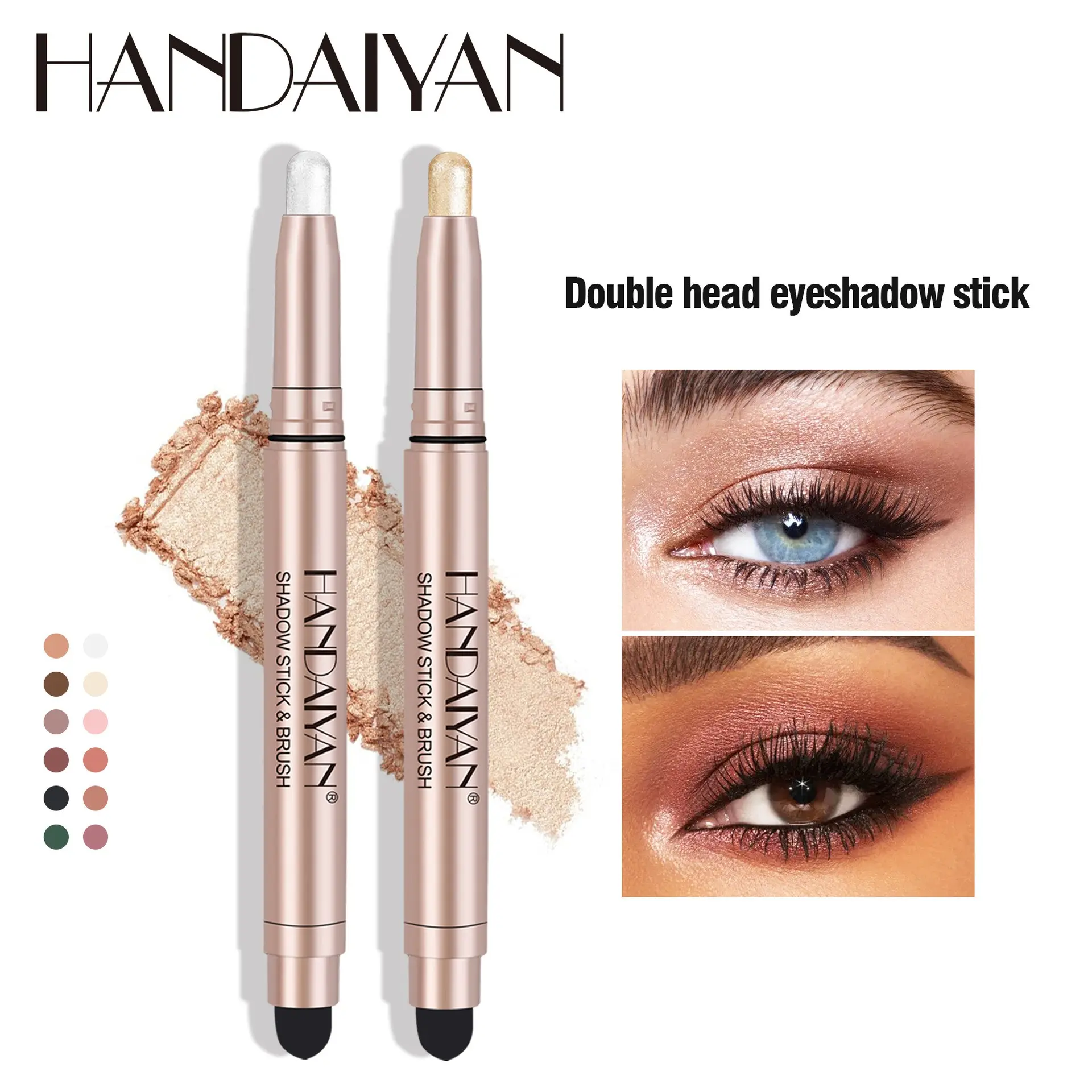 Handaiyan Single Stick Eyeshadow Pen Highlight Pearl Eye Shadow Stick Long-Lasting No Smudge Eyeshadow Makeup Tool
