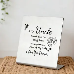 Best Uncle Gift Ideas, Sentimental Decorative Durable Stainless Steel Desk Plaque, Perfect for Birthdays & Holidays, Express Gratitude to Your Favorite Auntie! Personalized Plaque