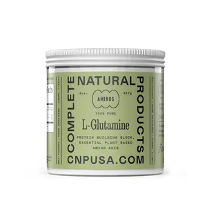 Complete Natural Products L-Glutamine Powder - 100% Pure Essential Plant Based Amino Acid for Active Lifestyles in Reusable Glass Jar