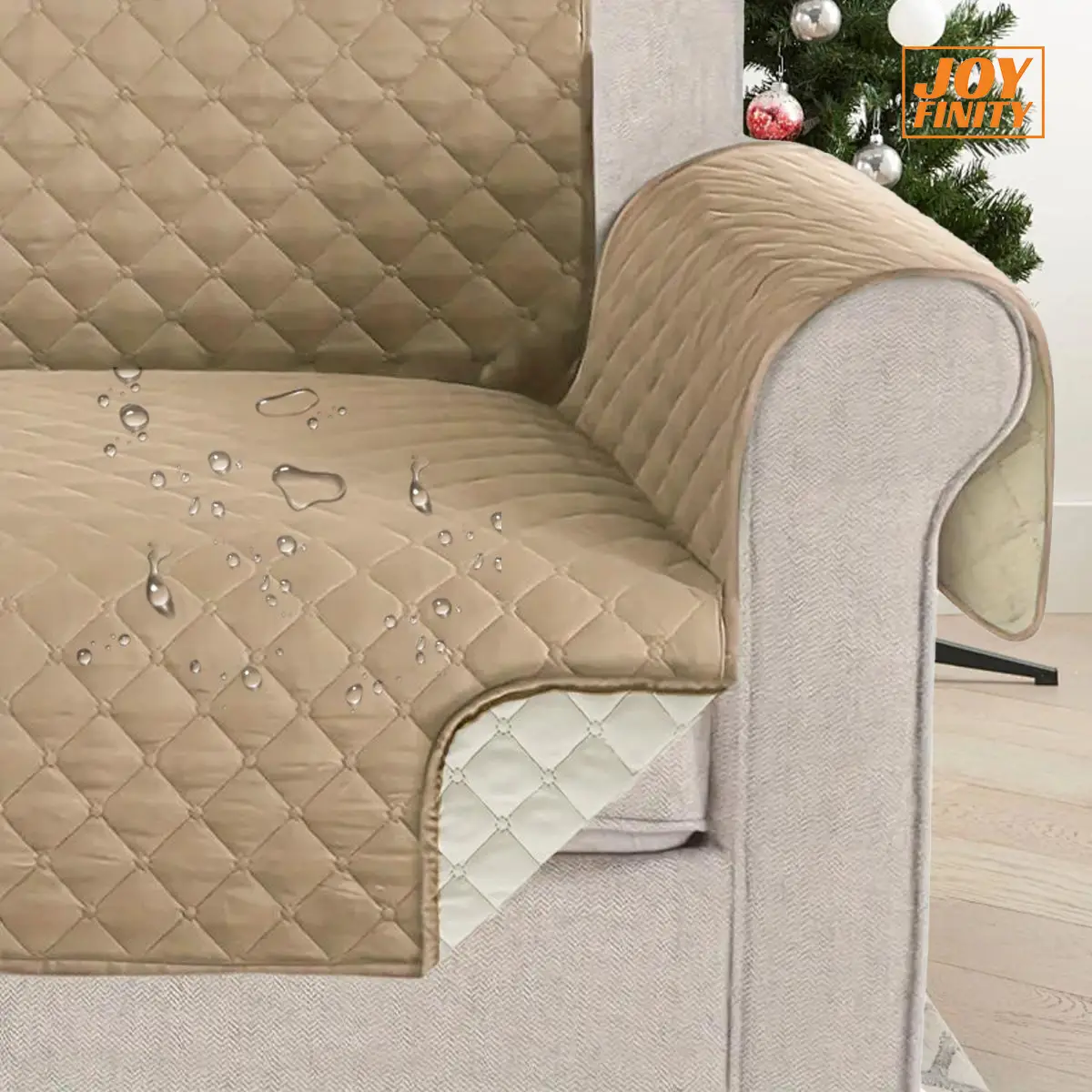 Joyfinity Quilted Chair Sofa Cover Waterproof Chair Covers for Armchair, Oversized Sofa Cover Waterproof Couch Covers,Soft Washable Slipcover with Poc