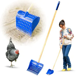 The Coop Scoop GROUND 2-in-1 Chicken Poop Scoop & Rake 48" Long Handle Sand Sifting Shovel for Floor Cleaning Ergonomic Design Durable Construction