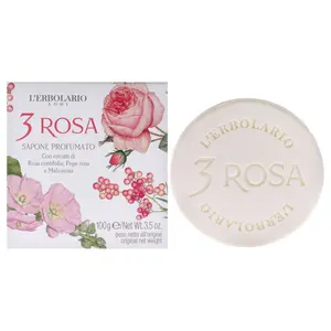 LErbolario 3 Rose Perfumed Bar Soap For Unisex 3.5 oz Soap