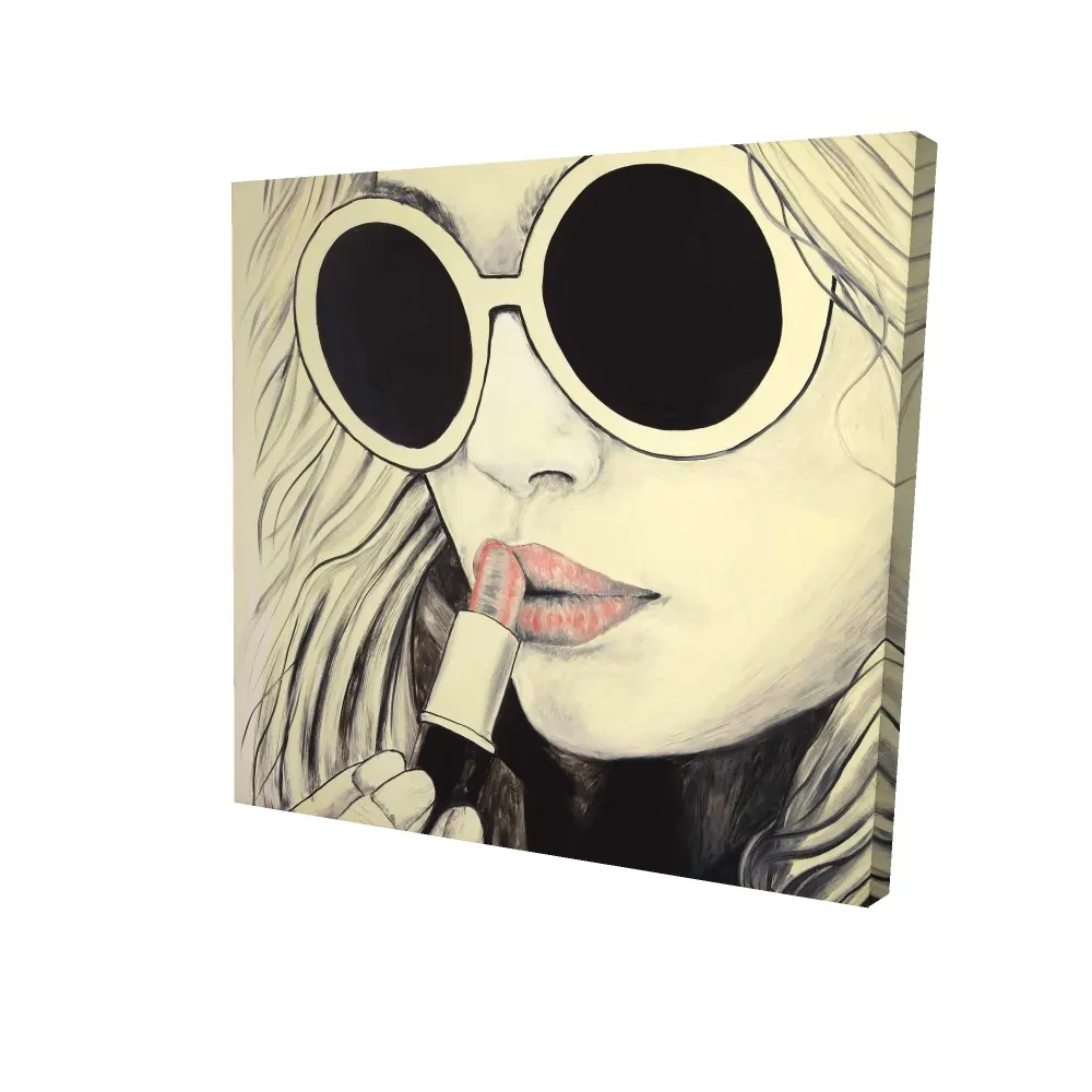 212 MAIN Contemporary Pink Lips High-Def Photo Print Poster - 24x24 in, 4.977 lbs Minimalist Chic Decorative Artwork, Vivid Colors Pink Bedroom Decor for Stylish Spaces