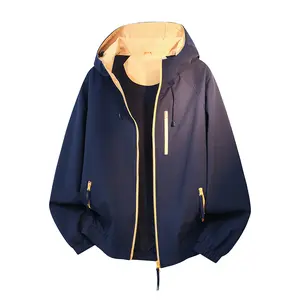 Spring/Autumn new color-block hooded jacket — a loose, casual windbreaker with zippered pockets, available in multiple colors. Unisex streetwear for teens and young people, featuring a cool, dopamine-inspired design that’s versatile and suitable for every