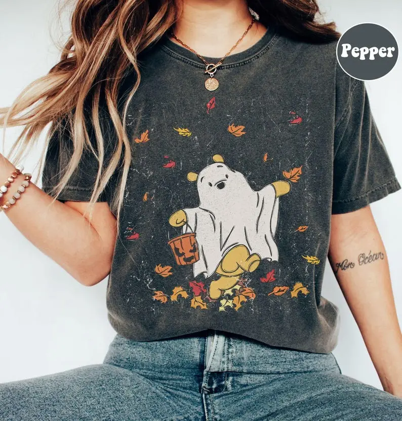 Retro Pooh Ghost Halloween Shirt, Spooky Season Shirt