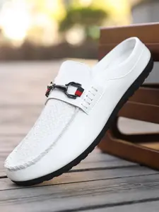 Men's Business Slippers, Slip On Flat Shoes, Solid Pattern, PU Upper Material, PVC Sole, Less Than Ankle Height, Casual Style, All Seasons