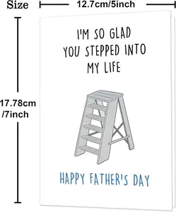 IDU Step Dad Fathers Day Card,Step Dad & Bonus Dad Fathers Day Card Gifts,Happy Father'S Day Cards Gifts Decorations for Stepdad,Funny Thank You Step Father'S Cards with Envelope