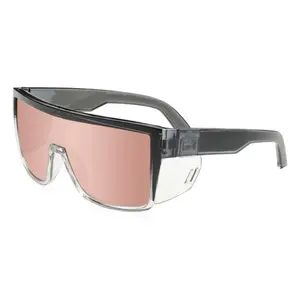 Bomber Buzz Bomb Z87 Sunglasses with Pink Lenses and Clear Frame for Unisex Stylish Protection Model Z87 Series