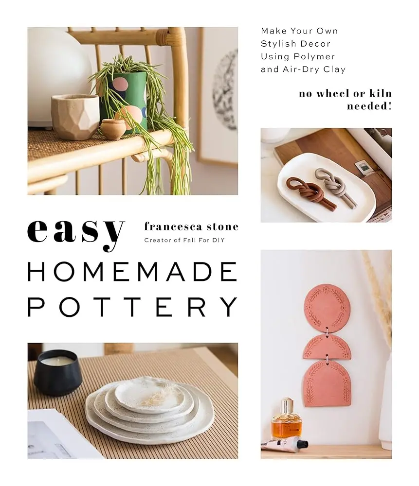 Affordable DIY Pottery Kit - Polymer & Air-Dry Clay,Dough Pottery-Ceramics Tool for Easy Home Crafting,Unique Handmade Art,Stylish Home Decor & Herb Garden Planter Creation with Easy Guide