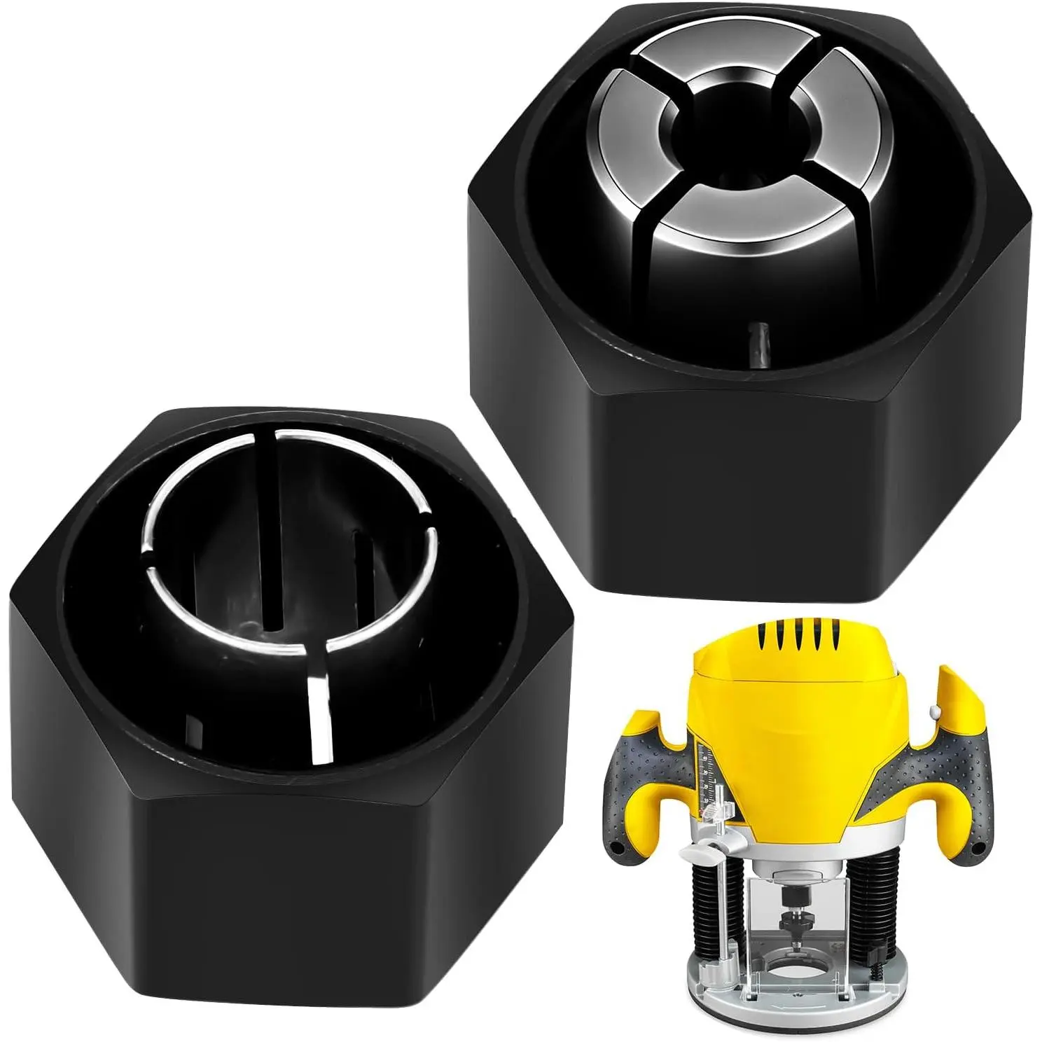 2 PCS Router Collet Kit Replacement 1/4" and 1/2" Compatible with Dew Dw621 Dw616 Dw618 Dw622 Dw626 and 1613, 1617, 1618 Series Routers
