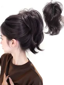 Short Claw Clip Ponytail Extension, Short Wave Synthetic Hair Extensions, 12 Inch Elegant Short Hair for Women, Daily and Holiday Use