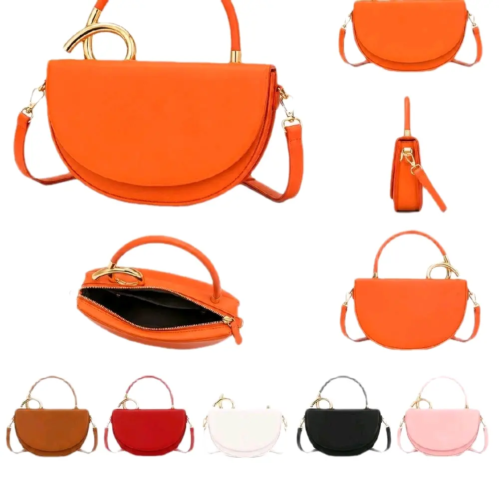 Women's Half Moon Crossbody Shoulder Bag - Elegant Top Handle Everyday Purse with Gold Accents, Ideal for Work, Shopping, Parties, Handbag