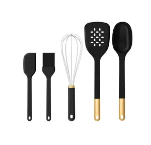 Black Sesame 5-Piece Kitchen Tool Set by Drew Barrymore - Essential Cookware for Effortless Cooking and Preparation
