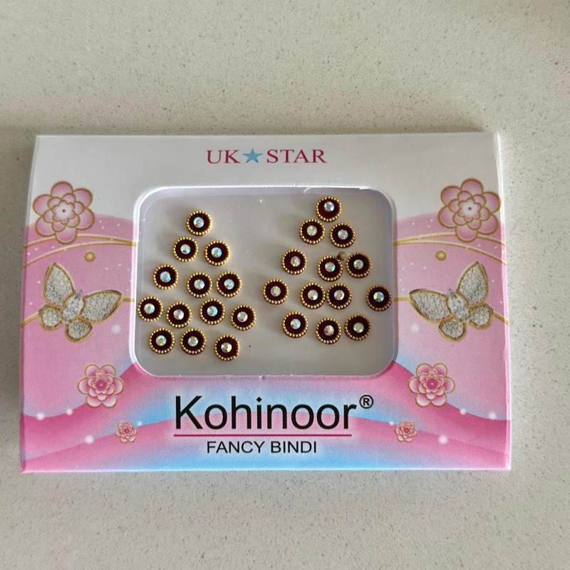 Beautiful Multicolor Velvet Dots Bindi with Stone Border Bindi Stickers Indian Bindi for Women