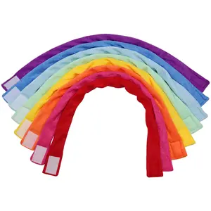 X-NKL05 Chew Necklace for Sensory Kids, 8 Pack Terry Cloth Teething Chewy Necklaces for Boys Girls to Chewing, Absorbent Fabric Bands Sensory Products for Chewers with Autism, ADHD, SPD, fidgeting, Anxiety