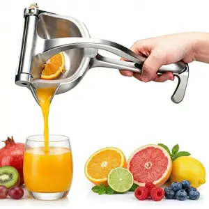 Juicer Hand Press – Handheld Fruit Juicer Squeezer for Orange, Lemon, Lime & Citrus – Heavy Duty Metal Juice Squeezer with Base