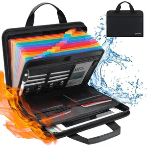 Accordion File Organizer, 13 Pocket Fireproof Expanding File Folder with Zipper, Handle, Colorful Tabs, Portable Important Document Organizer Folders for Letter A4 Files Receipt and More