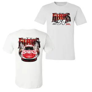 Ty Gibbs #54 Racing T-Shirt – Official SAIA JGR NASCAR Graphic Tee with Bold Front Logo and Red Stock Car Back Design funny  tshirt