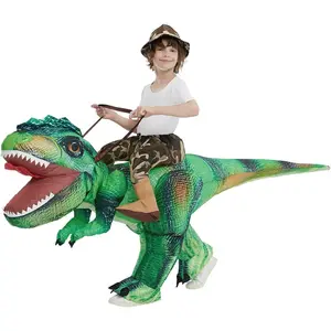 Inflatable Dinosaur Costume Funny Blow Up Dino T Rex Costumes for Halloween Party Cosplay