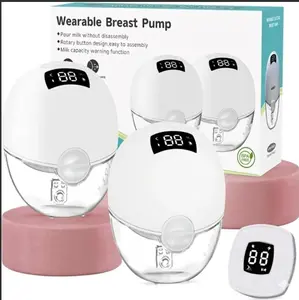 Hands Free Breast Pump,Wearable Breast Pump with Low Noise,Strong Suction,3 Modes and 9 Levels,Portable Breast Pump,with Remote Control,Smart Display-24mm Shield,17/19/21 mm Flange(White)