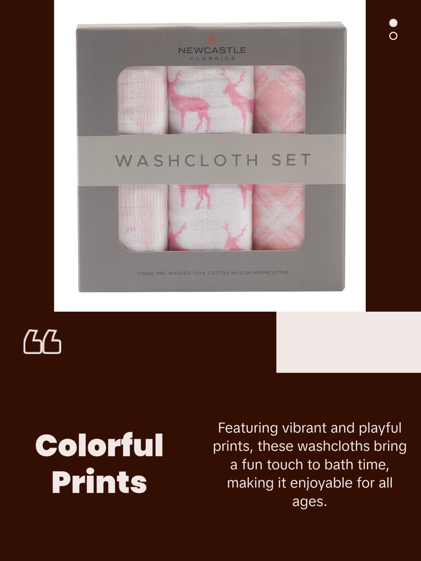Pop of Pink Wash Cloth set 3PK