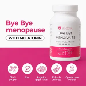 Zenzsual Bye Bye Menopause Natural Hormone-Free Supplement for Women's Wellness | Supports Sleep, Mood & Hormonal Balance | 60 Capsules - Healthcare, Fitness, Ethically Sourced, plant base, Hormon-free
