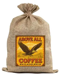BUR15 Above All Coffee Burlap Bag