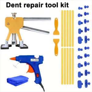 35-Piece Car Dent Repair Kit, Includes Puller and Glue Gun, Paintless Dent Fix Tool Set, Automotive Dent Removal Equipment