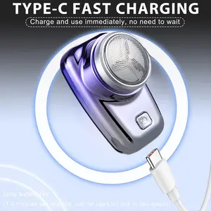 Mini electric shaver - Rotary shaver, suitable for both men and women, USB charging, one-button start, battery level display, portable design, ideal for travel, office, business trips, and a great gift choice