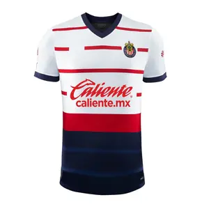 Chivas Guadalajara White Soccer Jersey – Liga MX Football Shirt Retro Futbol Fan Jersey for Men TikTok Viral Mexican Club Soccer Kit Short Sleeve Athletic Streetwear Classic Football Tee Gift for Chivas Supporters Unisex Sportswear Top