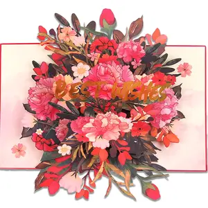 3D Lily Pop Up Card – Best Wishes Floral Greeting Card with Envelope, Unique Keepsake Gift for Teachers, Friends, Family & Colleagues