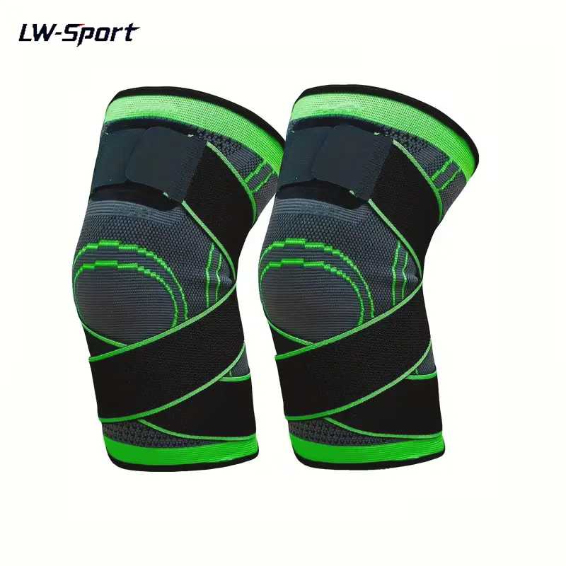 1Pc/2Pcs Adjustable Cross Strap Knee Brace, Knitted Compression Knee Sleeve for Meniscus Tear Arthritis Pain Relief, Support for Running Basketball Workout Gym