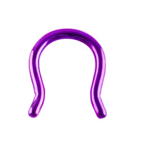 Purple ASTM F136 Titanium Omega Septum Ring