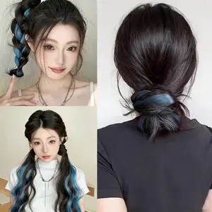 2-Pack Braided Wig Highlighted Ponytail Dopamine Braids Volume Enhancer Colorful Hair Bundles Multi-Functional Braiding Tool for Stylish Looks woman brunette