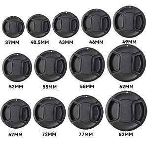 Camera Lens Cap High-quality 40.5mm 49mm 52mm 55mm 58mm 62mm 67mm 72mm 77mm 82mm Snap-on Front Lens Cap for Canon Nikon Sony ABS PC Plastic Cord