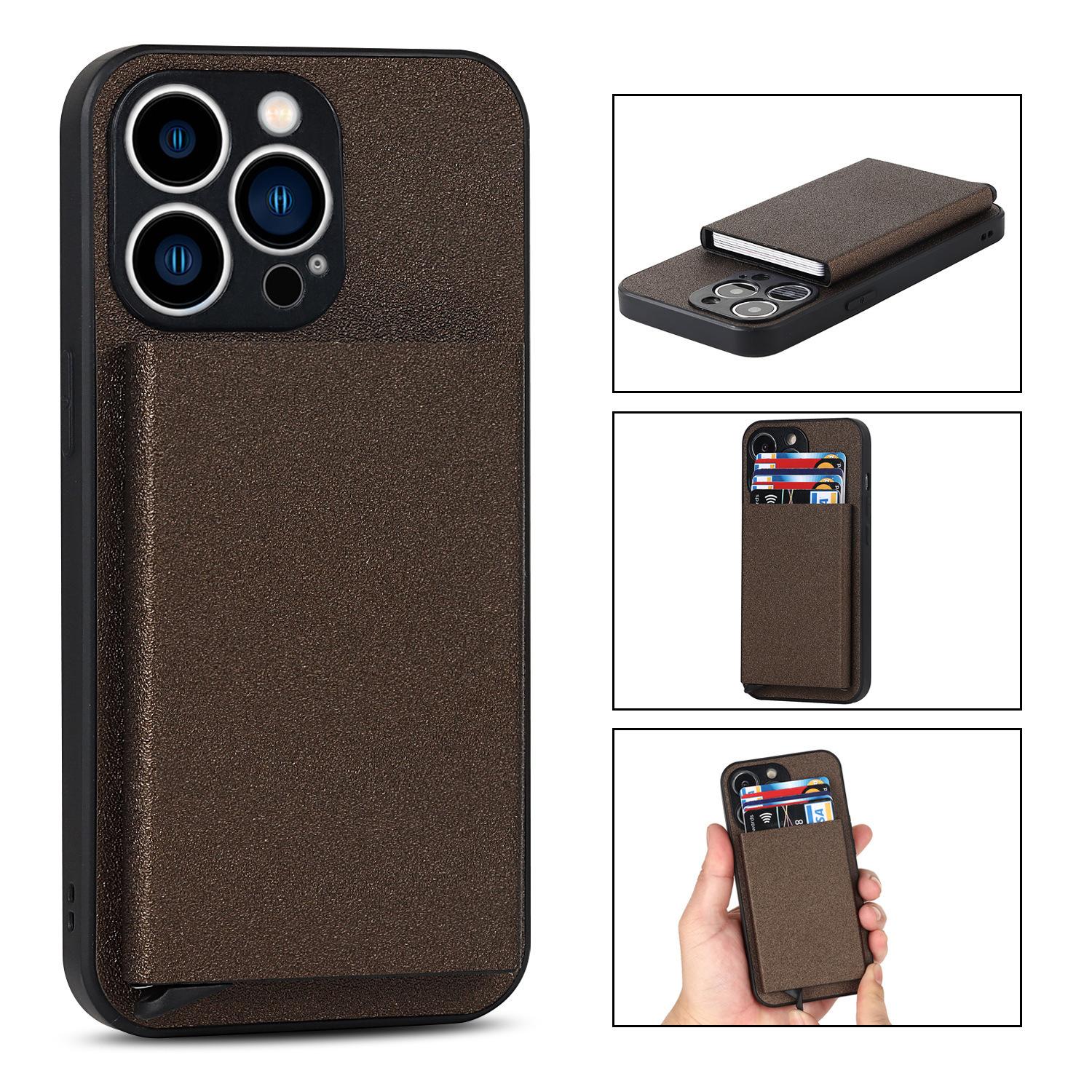 Suitable for iPhone 14 PROMAX plug-in phone case  Apple 11 aluminum alloy wallet phone case IP13 protective case