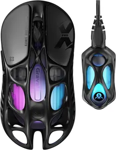 Mercury X Pro Wireless Gaming Mouse, Come with 8K Dongle – 32,000 DPI PAW 3950 Sensor, 8,000Hz Polling Rate, Only 49G, Magnesium Alloy Hollow Frame, RGB Lighting, 5 Programmable Buttons